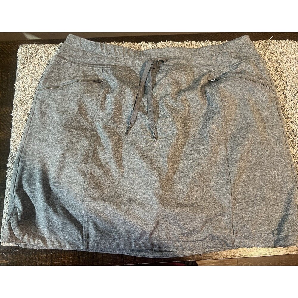 Tangerine Women's Activewear Skort Drawstring Waist Heathered Gray Sz XL